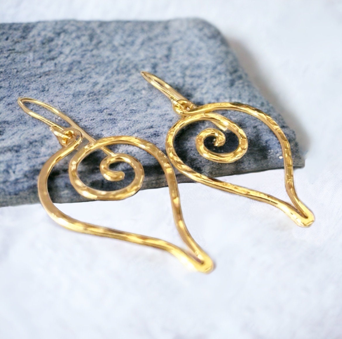 Big Gold Heart Earrings
