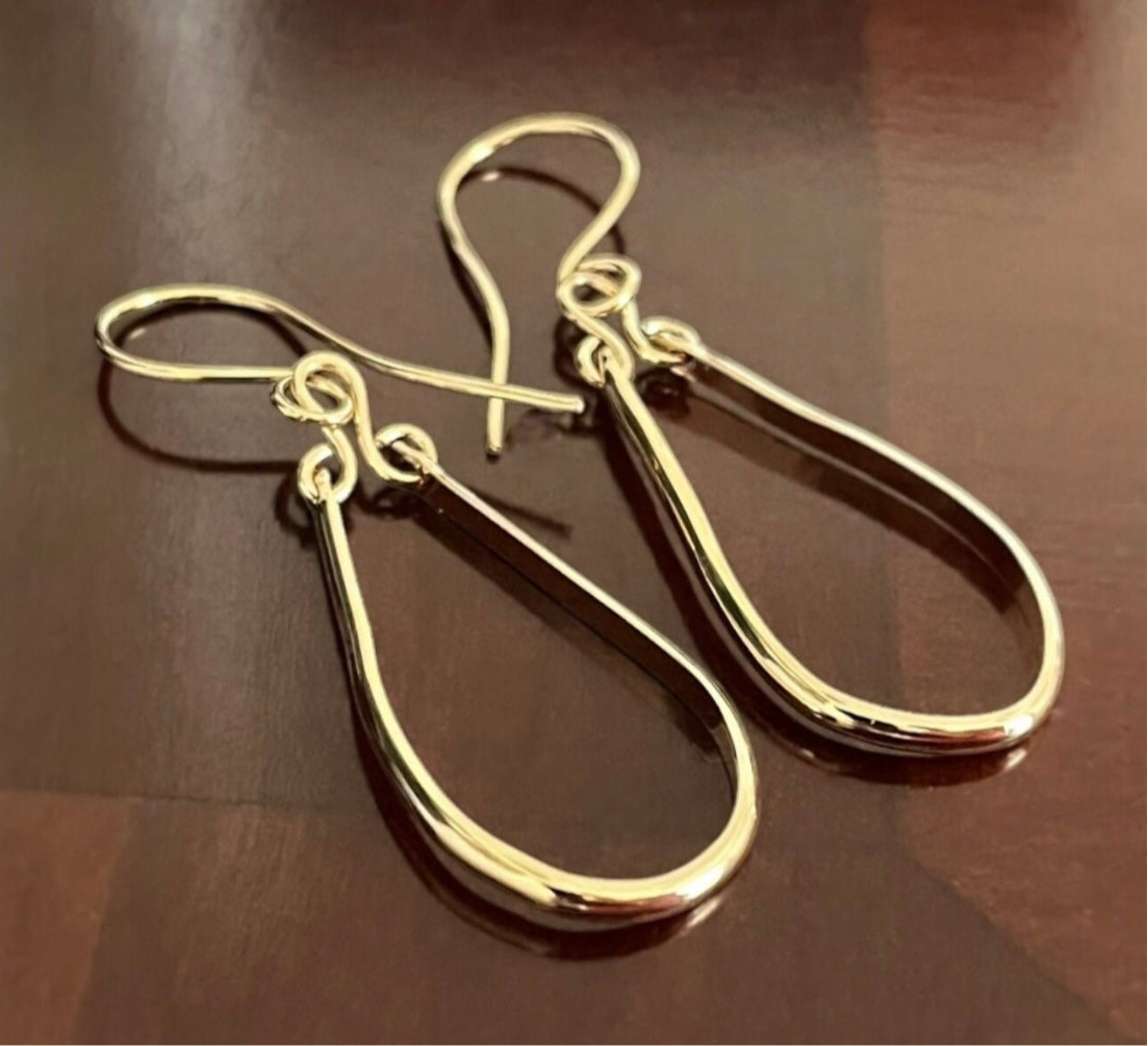 14K Gold Filled Teardrop Hoop Earrings