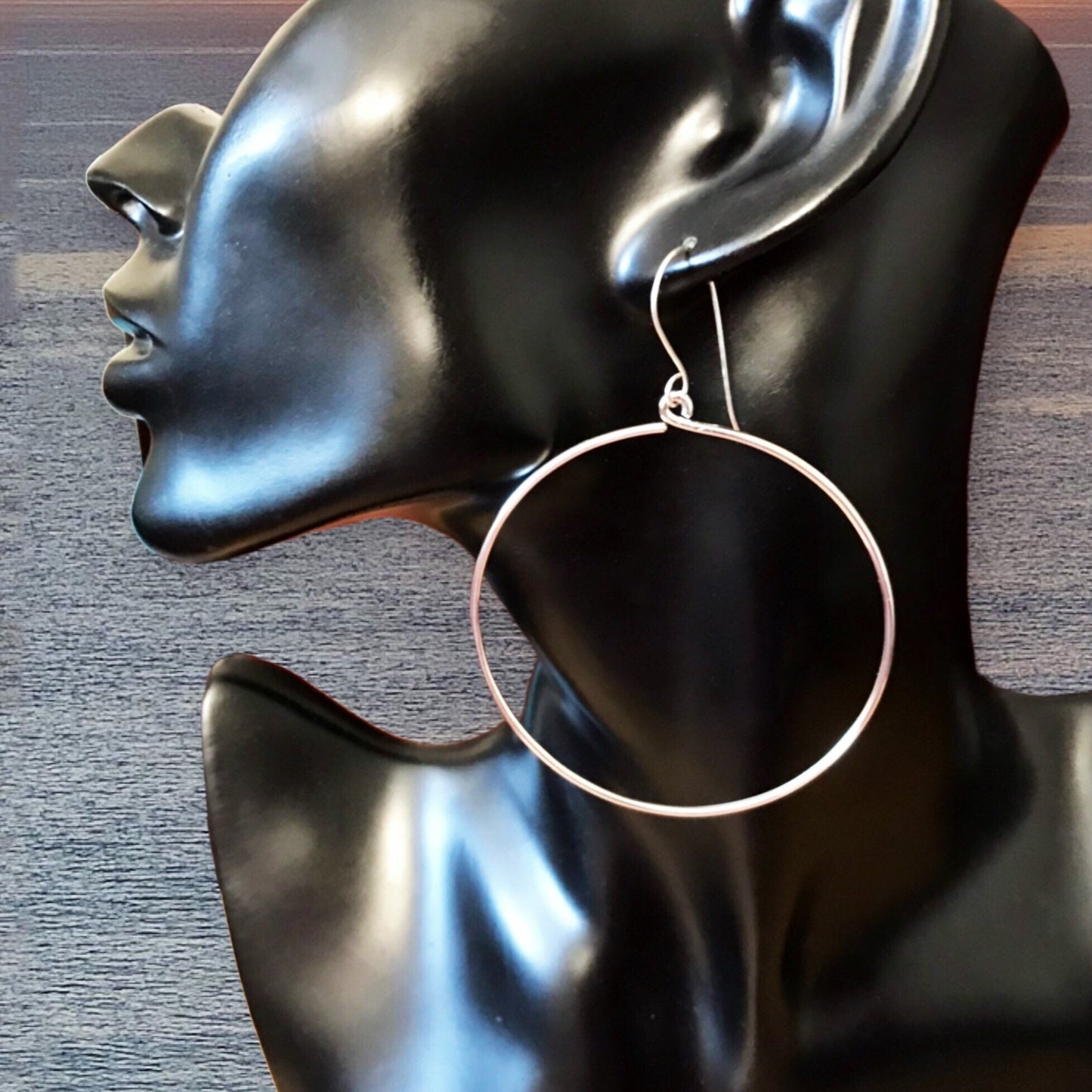 Oversized Polished Silver Hoop Earrings