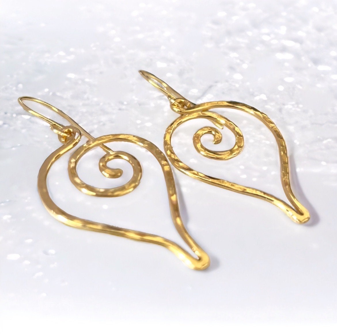 Big Gold Heart Earrings