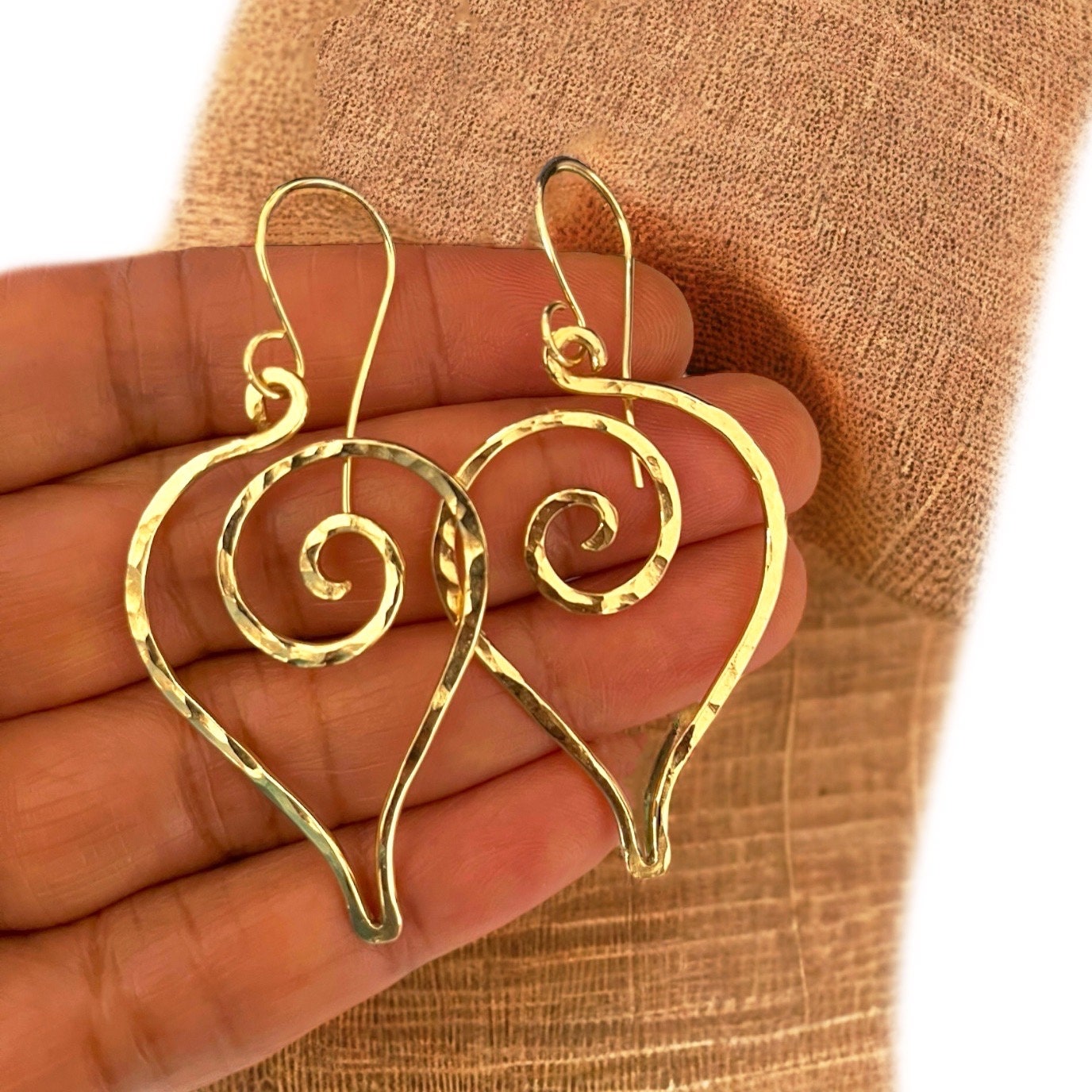 Big Gold Heart Earrings