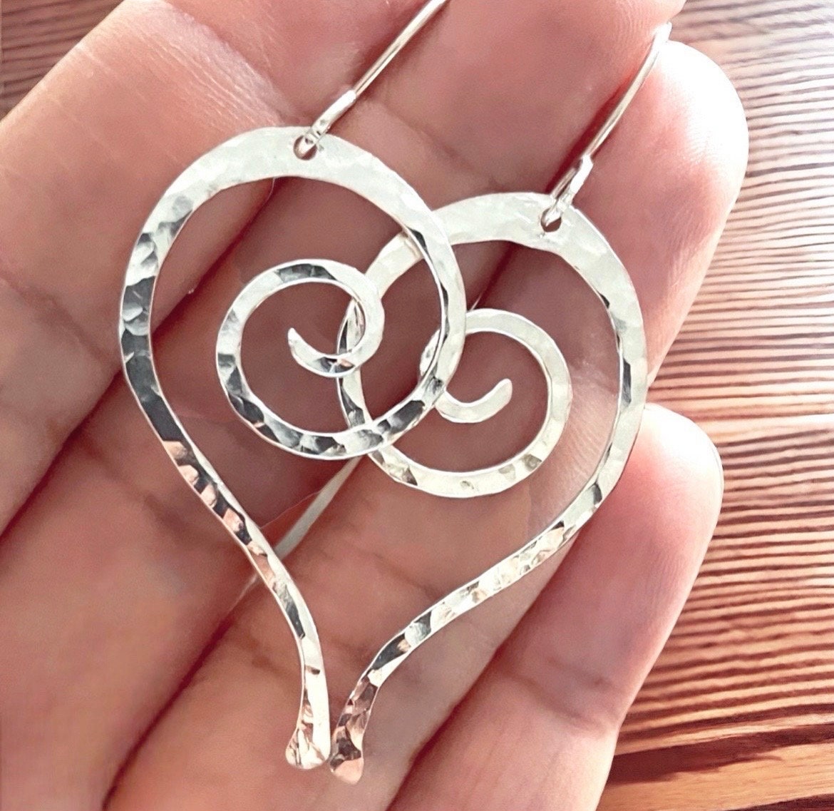 Silver Half Heart Earrings